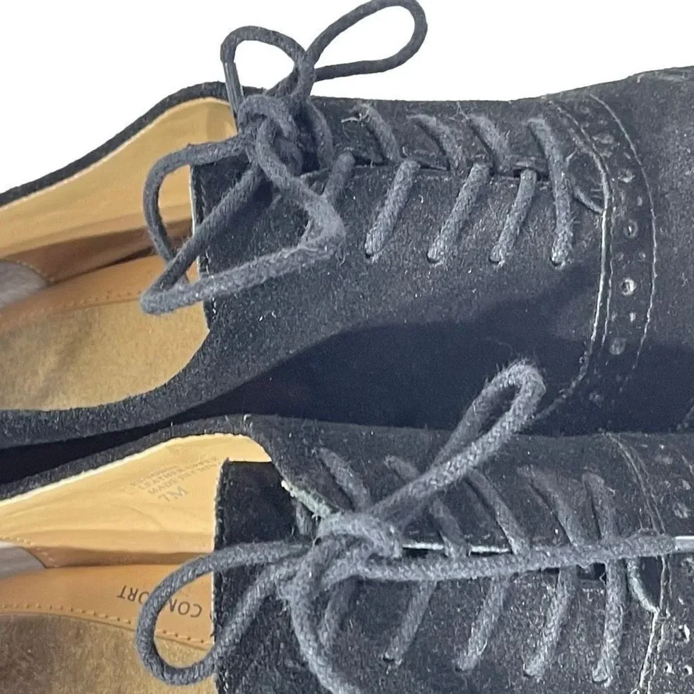 Ellen Tracy Active Women's Black Wedge Suede shoes 7 EUC
